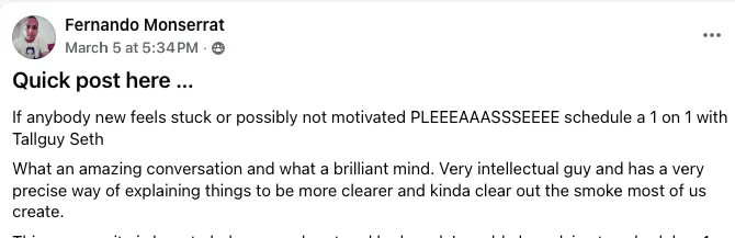 Testimonial from Fernando Monserrat