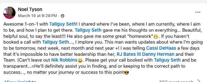Testimonial from Noel Tyson