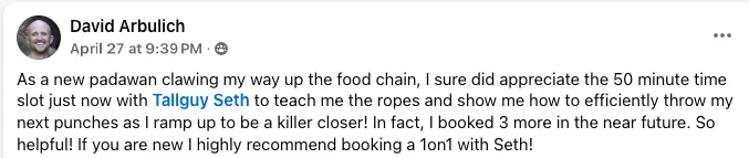 Testimonial from David Arbulich