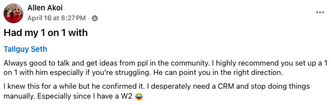 Testimonial from Allen Akoi