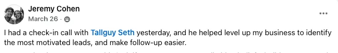 Testimonial from Jeremy Cohen