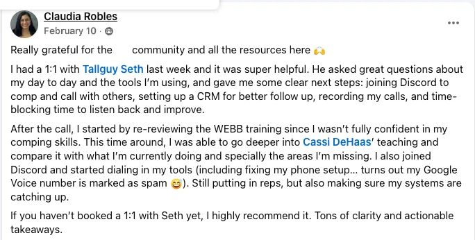 Testimonial from Claudia Robles