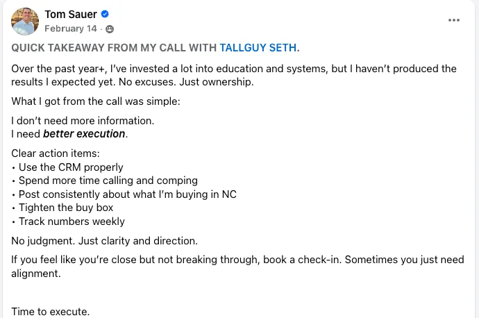 Testimonial from Tom Sauer